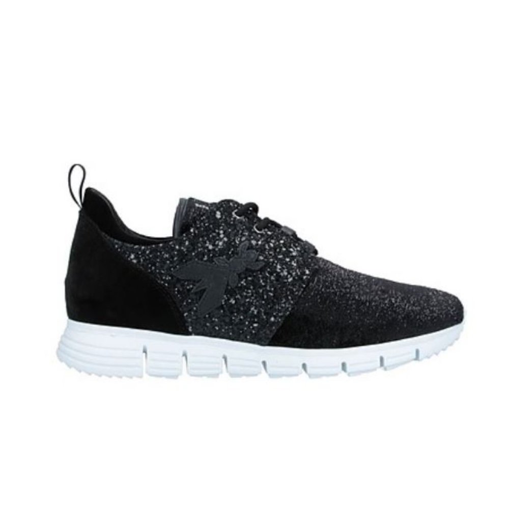 Patricia Pepe Sparkly Sneakers NEW Sz 36/ 6 Black Sparkles Leather Made in Italy